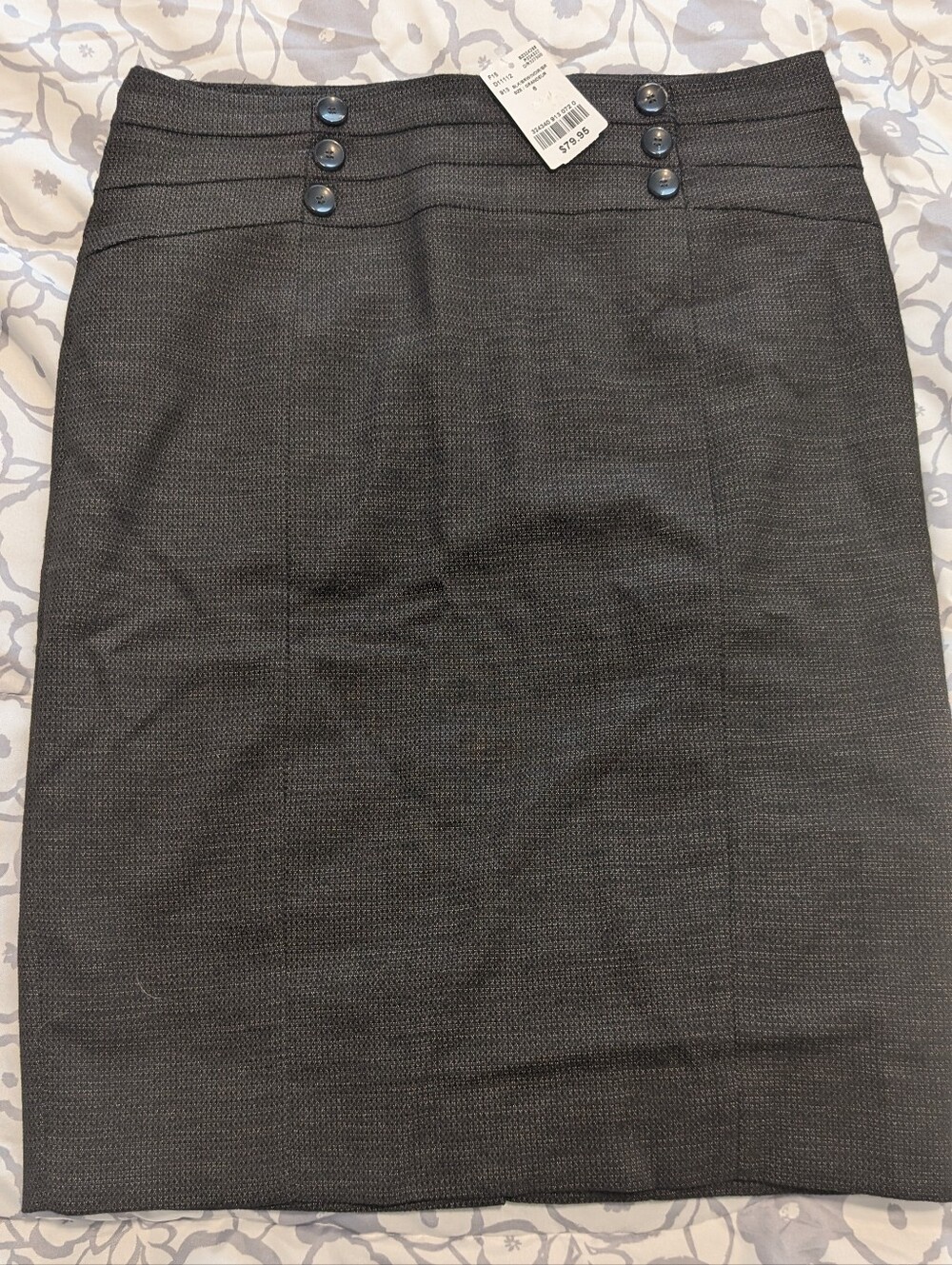le chateau New W Tags Brown/Black Pencil Skirt with Button Waist Detail
